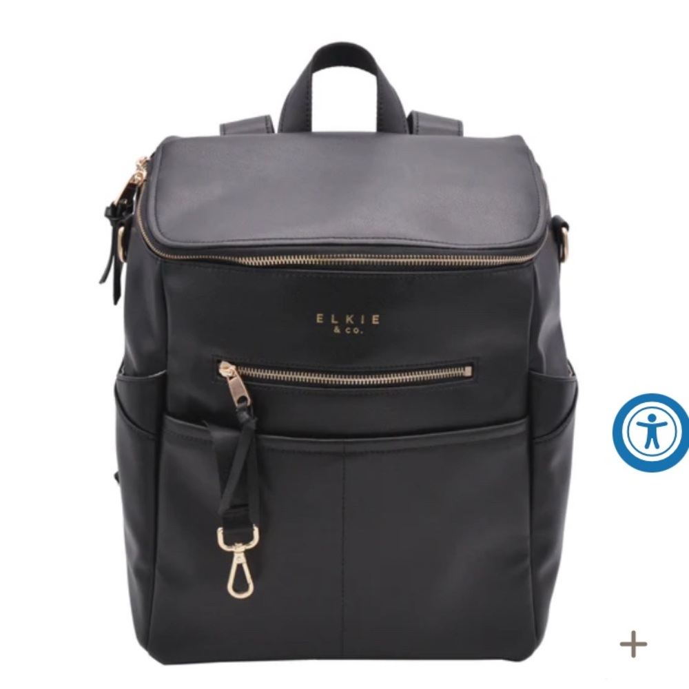 Elkie & Co- Capri black diaper bag